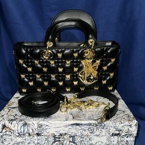 Gold Butterfly black Lady D Bag